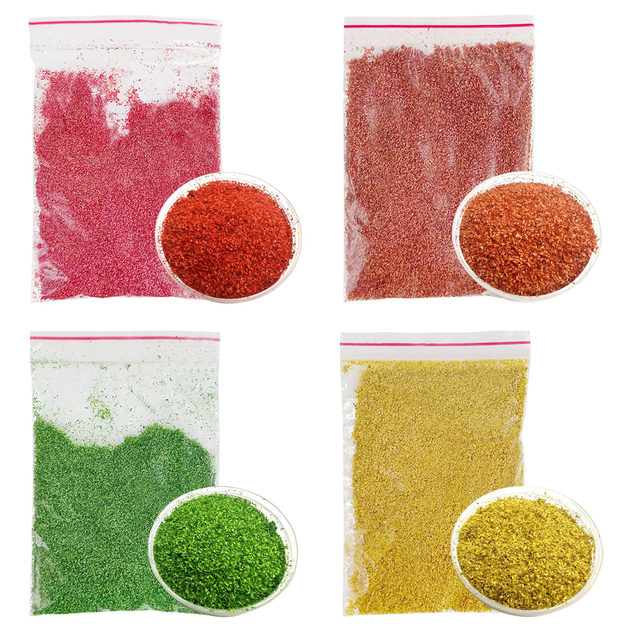 Attuslla 4 Color Realistic Miniature Leaves Model Scenery Leaf, Simulation Leaves for DIY Railway Fairy Garden Simulation Vine for Fairy Garden Diorama Scenery Landscape Layout