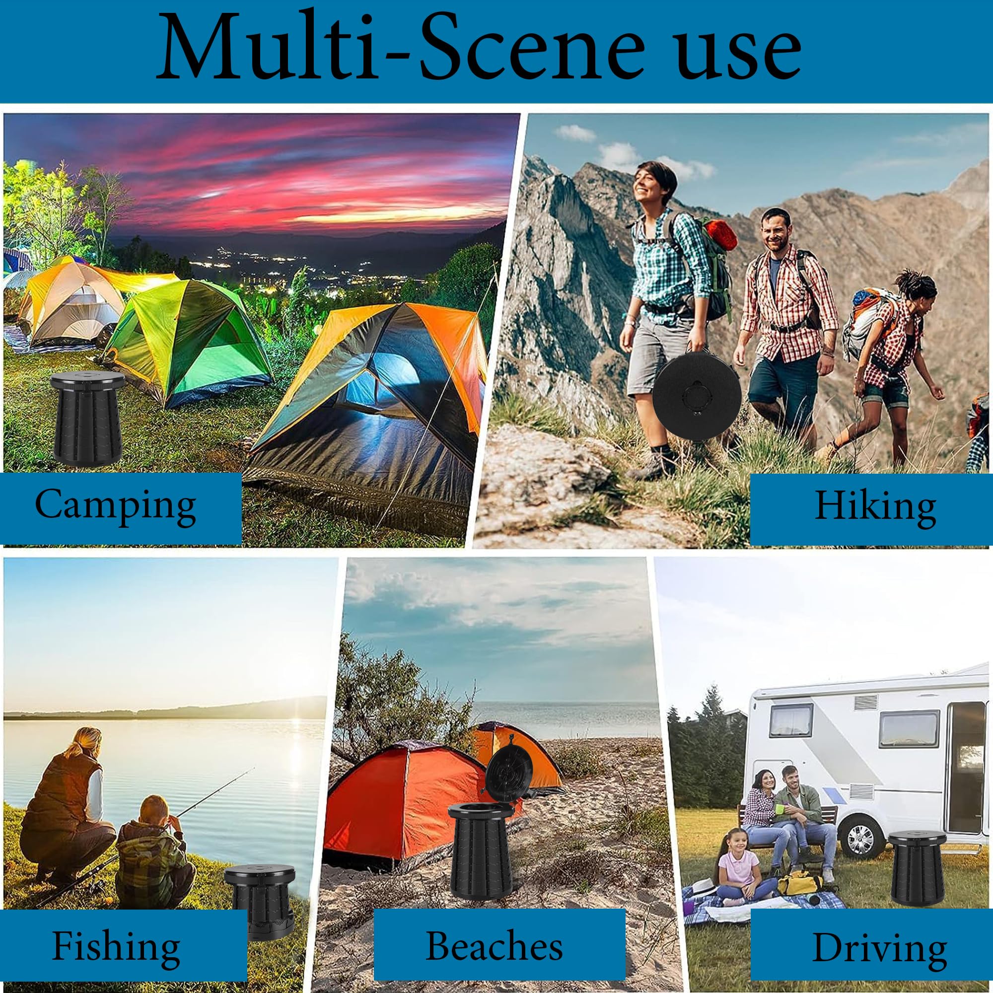 PLOGGING Camping-Toilette, tragbare Toilette für Erwachsene, verstellbare Höhe, Klapptoilette, tragbares Porta-Töpfchen für Camping, Notfall, Auto, Reisen 5