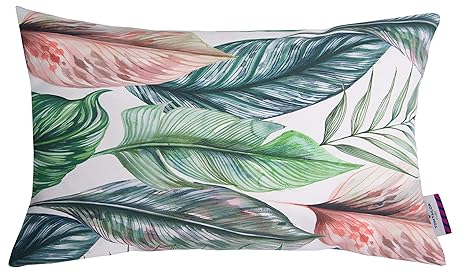 TOM TAILOR T-Colored Leaves Kissenhülle Baumwolle Koralle 30 x 50 cm