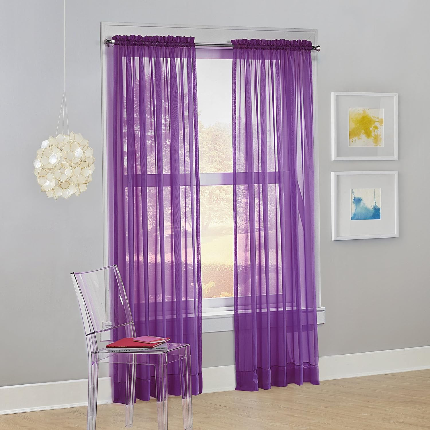 Best Purple Kitchen Window Curtains Set