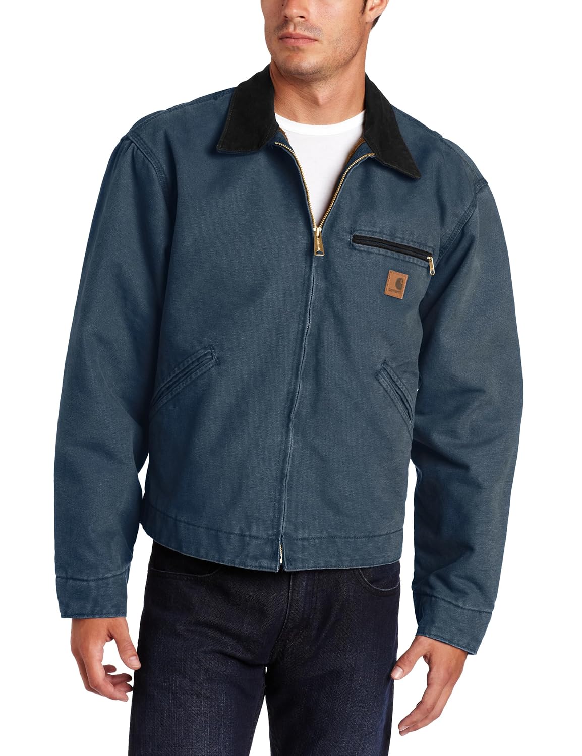 Buy Carhartt Men's Blanket Lined Sandstone Detroit Jacket J97,Deep Blue