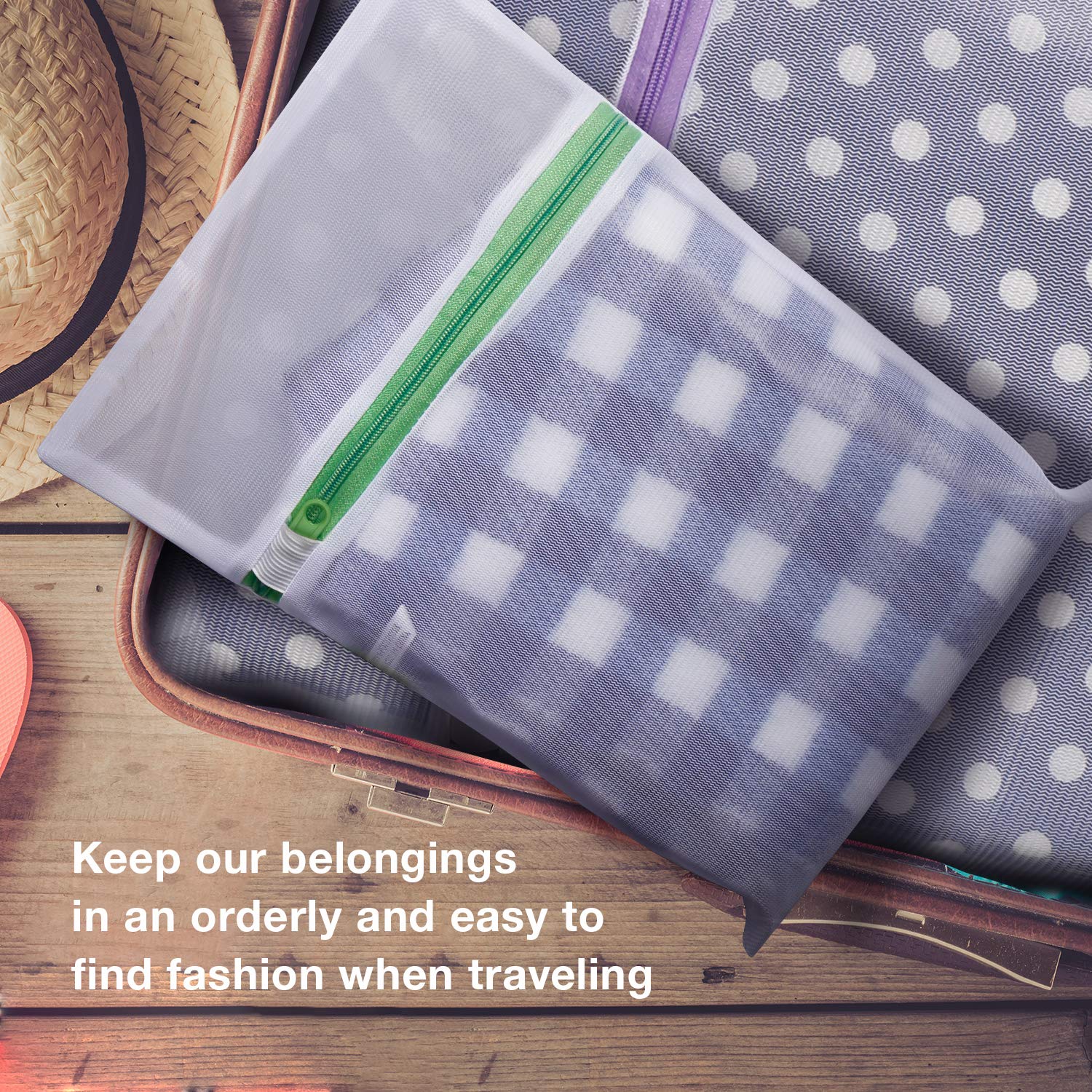 DMplus 7PCS Bolsa Lavadora, Bolsas para Lavandería de Malla con Cremallera. 5 Tamaños para Ropa Interior, Camisetas, Pantalones, Sujetadores. Bolsas de la Colada para Proteger y Organizar Ropas.