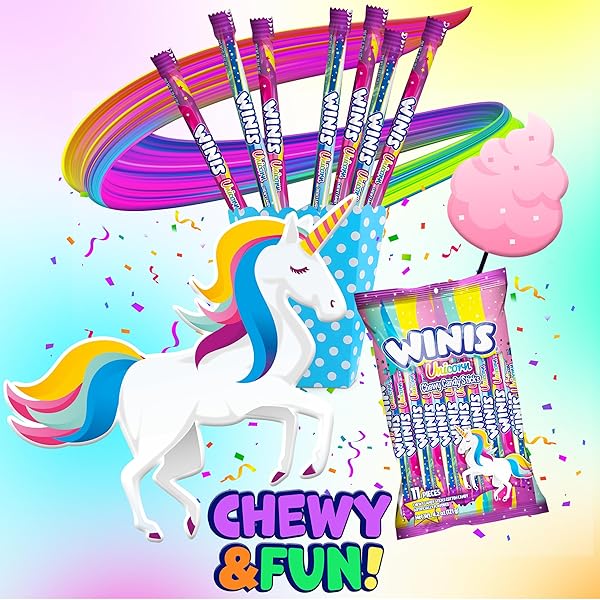 WINIS UNICORN | CHEWY CANDY SWIRL | COTTON-CANDY FLAVORED | SHARING SIZE 4.3 OZ BAG – 11 PIECES | EASTER CANDY VARIETY BAG