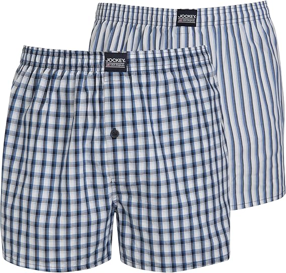 Jockey Men's USA Originals Woven Boxer Shorts 2 Pack Navy 4XLarge