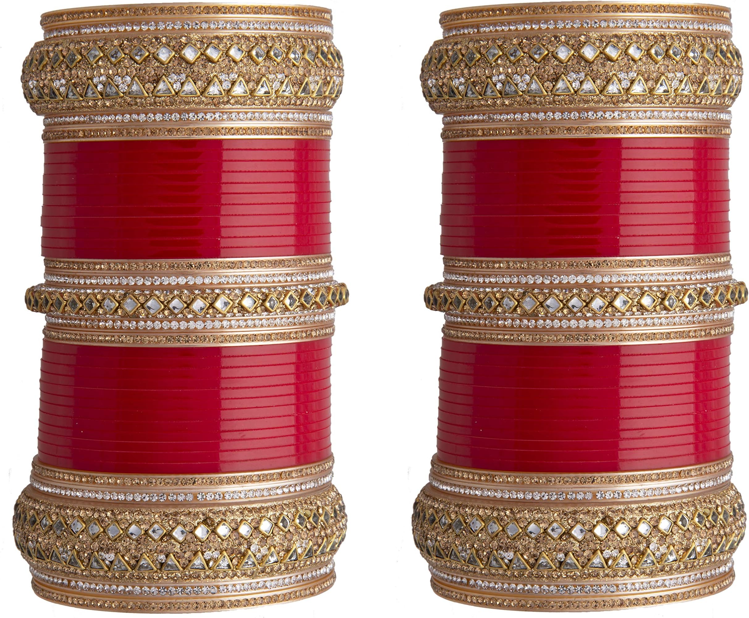 Chinar Jewels Fibre and Kundan Chuda Bangles Set for Women & Girls