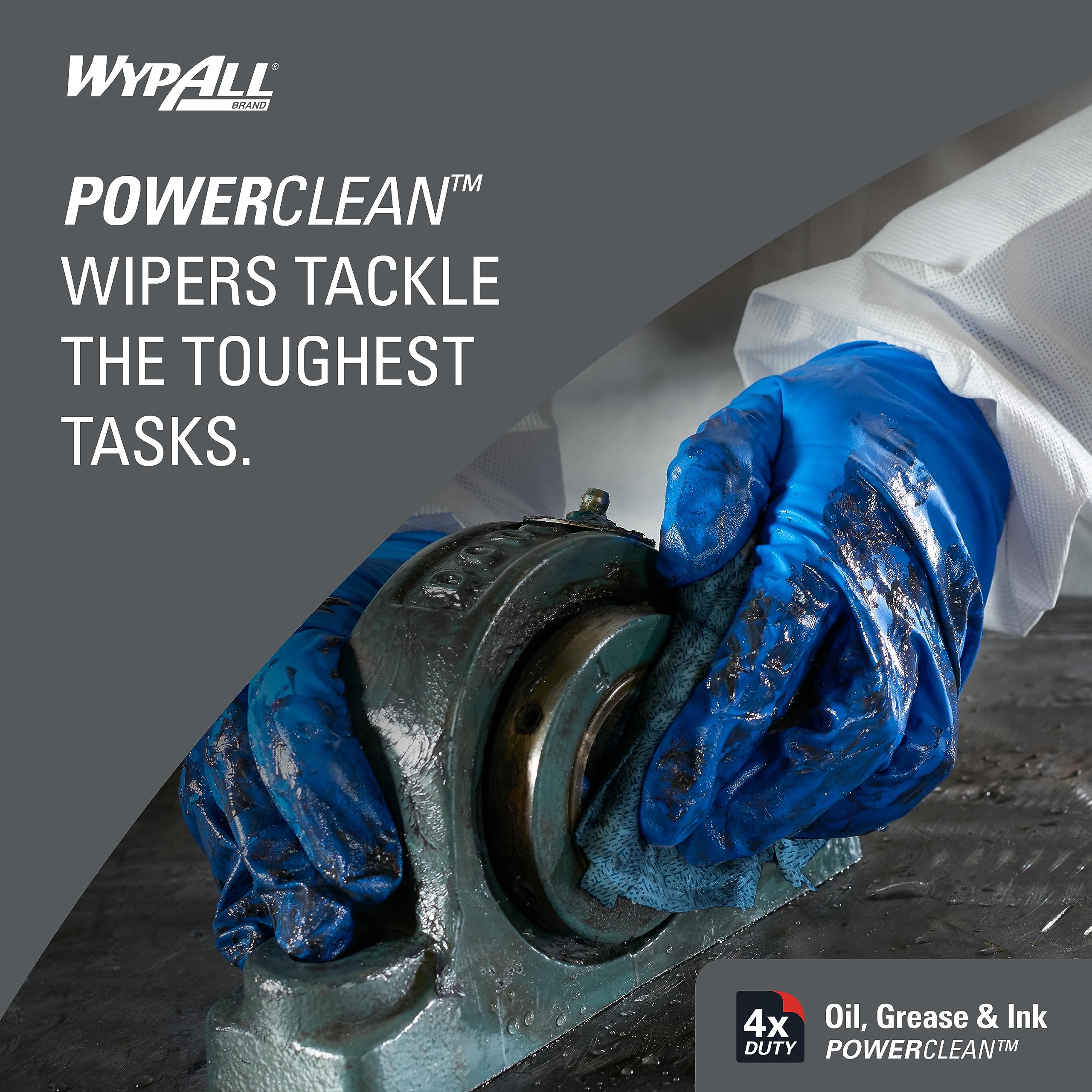 WypAll Oil, Grease & Ink Cloths (33560), Quarterfold, Lint-Free Wipes, Blue (8 Packs of 66 Sheets, 528 Sheet Total)