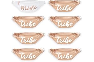 xo, Fetti Bachelorette Party Bride Tribe Fanny Packs - 8 Bags | Rose Gold Bridesmaid Favors, Bachelorette Party Decorations, 