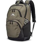 High Sierra Swoop Backpack, Lightweight Bookbag, Large Main Compartment + External Accessory Pockets, Separate Laptop Pocket, Dual Water Bottle Pockets, Fits most 17&rdquo; Laptops, 30L Capacity, Olive