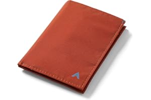 Allett Travel Wallet, Potters Clay | Nylon, Thin Bifold, RFID Blocking, Minimalistic, Front Pocket | Holds Up To 10 Cards & Passport | For Men & Women