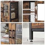 VASAGLE Storage Cabinet Multipurpose Cupboard Industrial Rustic Brown Black view 8