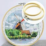 LAMXD 3Pcs Embroidery Hoop Set 3 Sizes Bamboo with Gold Eye Needles view 6