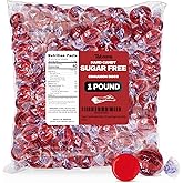 Sugar Free Hot Cinnamon Hard Candy Discs, 1 lb, Approx. 75 Pieces | Zero Sugar Candy, Individually wrapped cinnamon candy, fiery red hard candies, sugar free sweets, spicy candy discs