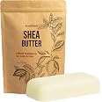 Refined Shea Butter - 100% Pure Unscented African Shea Butter, 8 oz Block | Naturally refined white shea butter for dry skin,