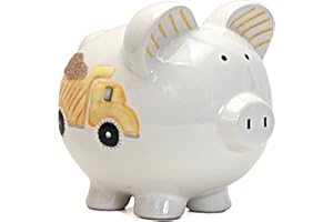 Child to Cherish Ceramic Piggy Bank for Boys, Digger Dump Truck