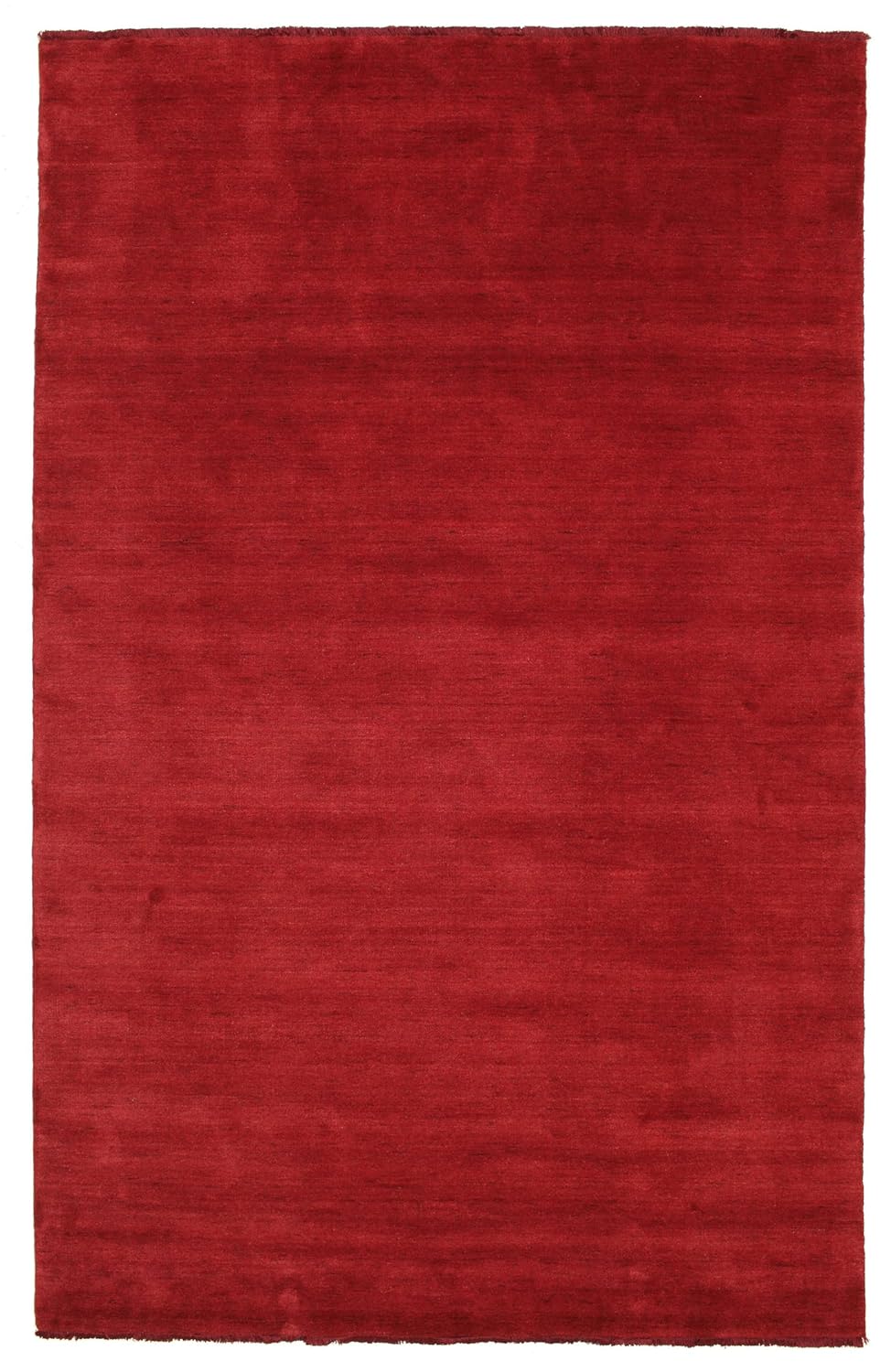 Handloom fringes Dark Red rug 5'11"x9' (180x275 cm