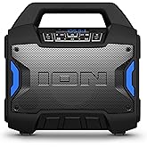 ION Tailgater Boom - Outdoor Portable Bluetooth Speaker with Mic in, FM Radio, USB Port, Battery, IPX5 Water-Resistant, Wireless Stereo-Link, App, 60W