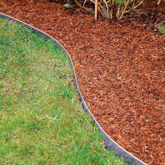 20x Bellissa Rasenkante Beeteinfassung Metall verzinkt 118x20cm 99683