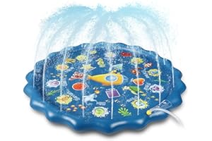 DIKAYI Winique Splash Pad, Sprinkler for Kids, Wading Pool for Toddlers, 68" Inflatable Outdoor Summer Toys for Babies, Gifts for 3 4 5 6 7 8 9 Year Old Boys Girls (Blue)