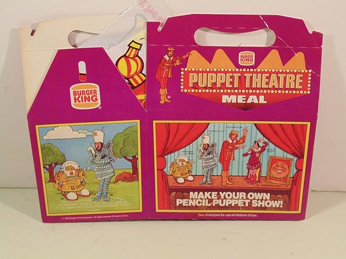 1983 Burger King Kid's Meal Puppet Theatre With The Burger