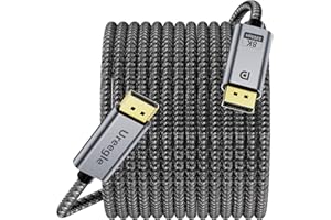 Ureegle 8K DisplayPort Cable 1.4, Display Port Cable 12ft, 8K@60Hz, 4K@144Hz, 2K@240Hz, 32.4Gbps High-Speed DP to DP Cord for Gaming Monitor, Graphics Card, PC, Laptop RTX 4080/4090, RX 6800/6900
