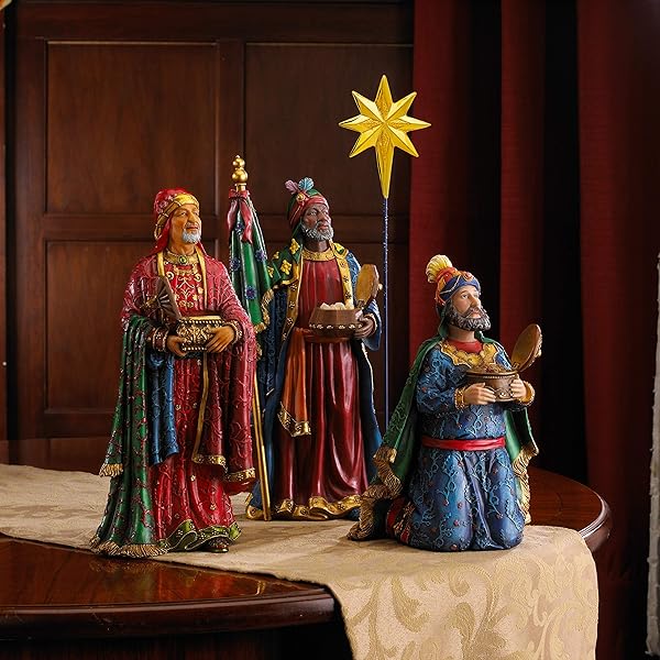 THREE KINGS GIFTS DELUXE EDITION, NATIVITY SCENE SET & FIGURES, 16-PIECES, 7 INCH SCALE COLLECTION