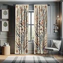 Ambesonne Vintage Floral Window Curtains Pack of