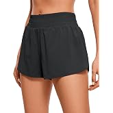 PINSPARK High Waisted Running Shorts For Women - 2.5" Mesh Liner, Quick Dry, Zip Pockets, Athletic Workout Shorts