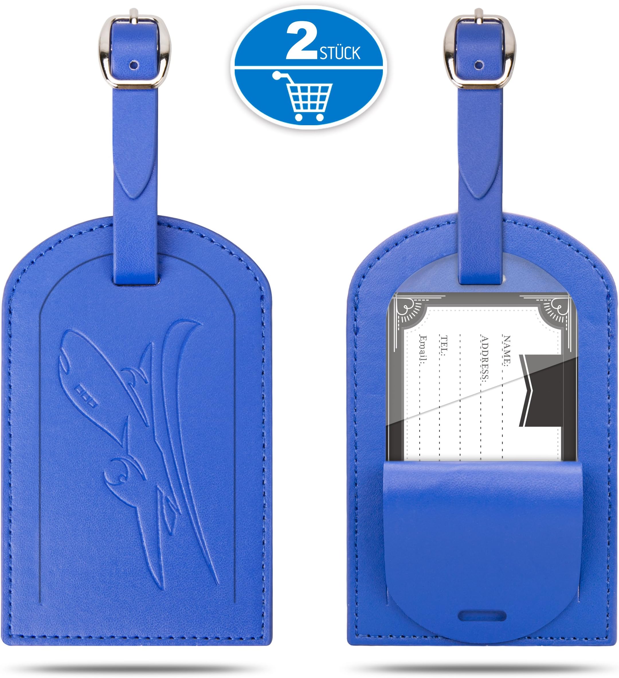 Luggage tags blue