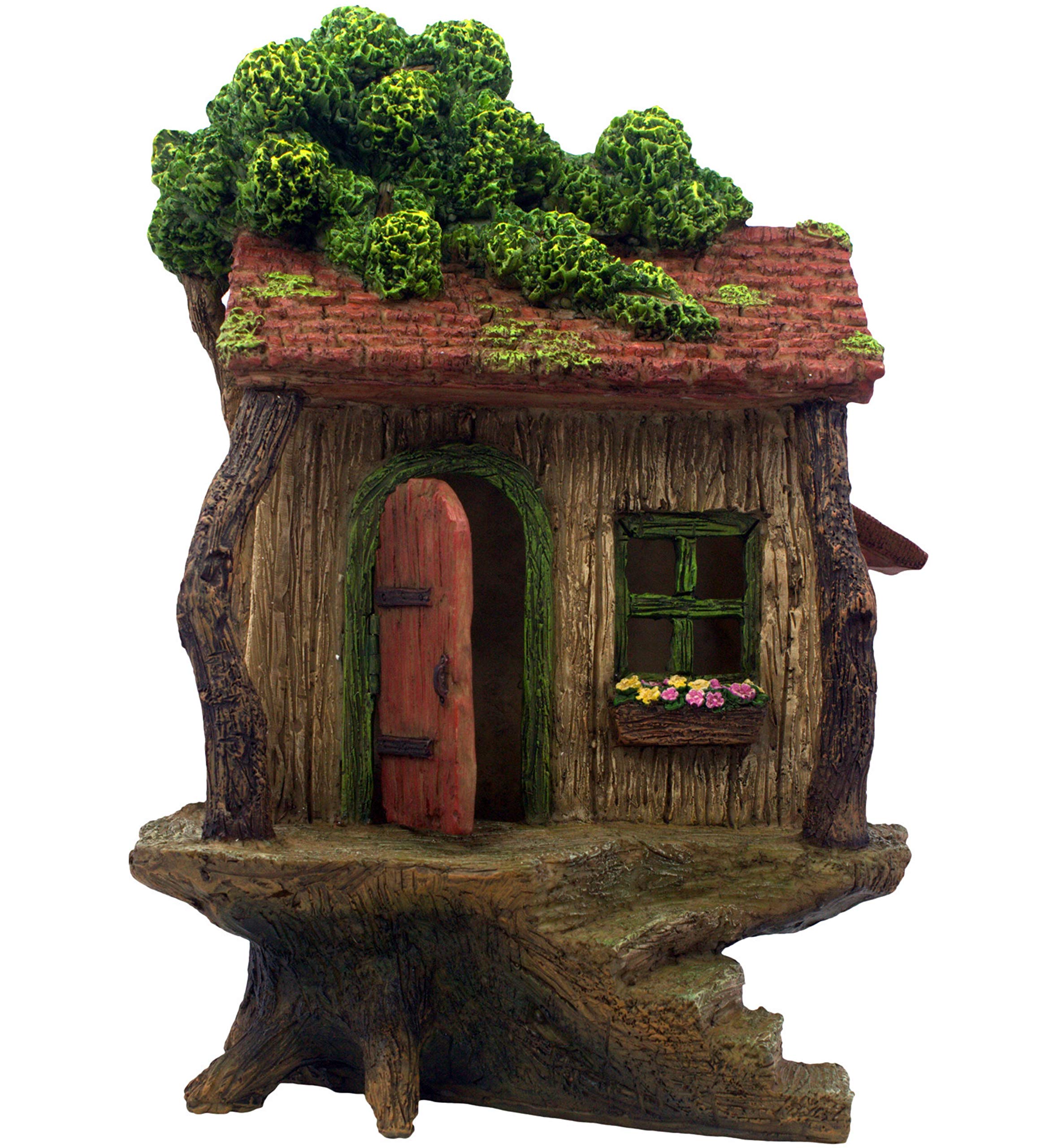 PRETMANNS Fairy Garden House – Fairy House for Outside – 20 cm High Treehouse with Door That Opens – Sturdy Fairy Garden Building – Lovely Miniature Garden Accessories Supplies