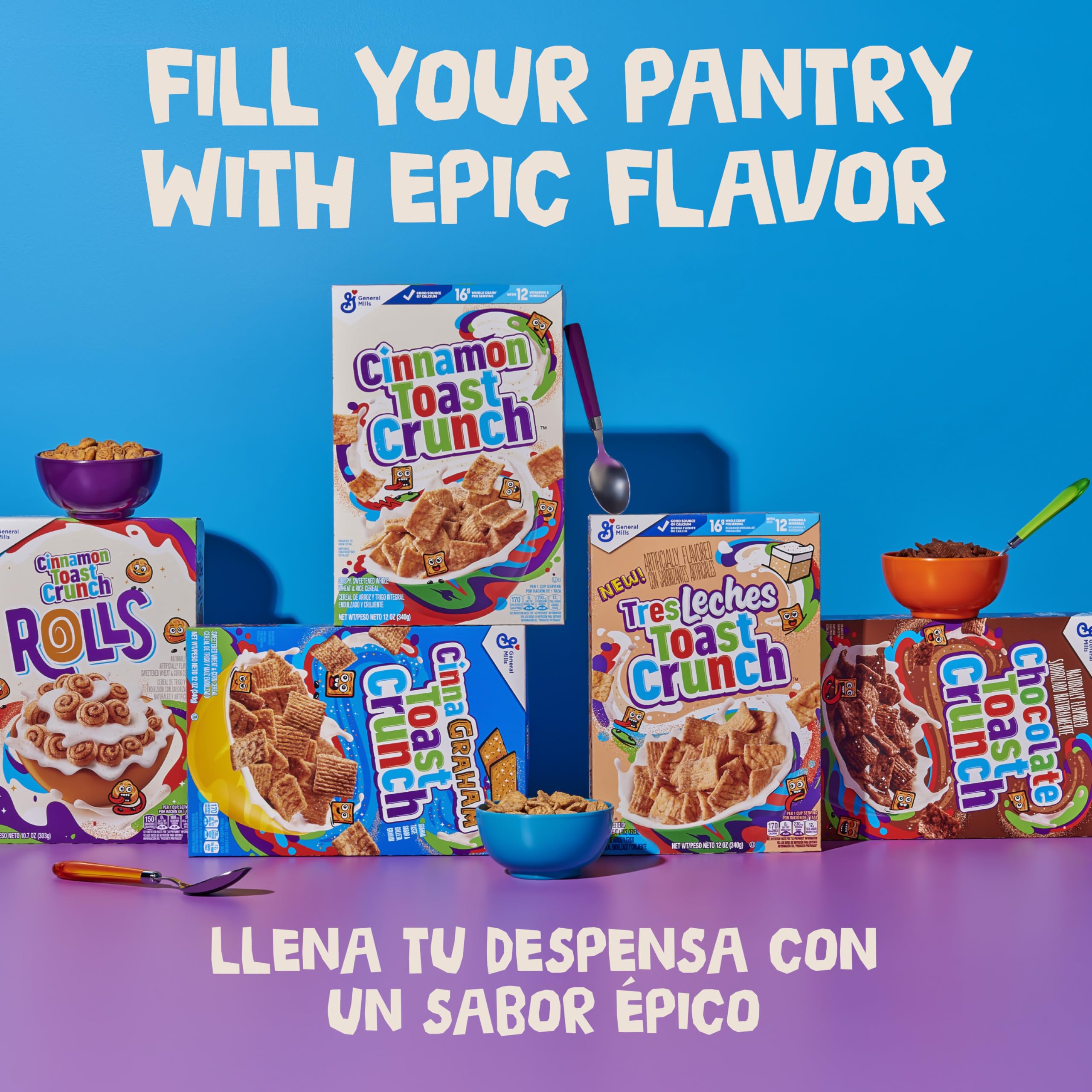 Cinnamon Toast Crunch Breakfast Cereal, Crispy Cinnamon Cereal, 12 oz