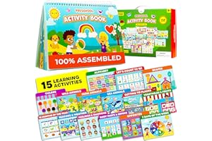 Clever Fox Play Preschool Activity Book for 3 4 5 Year-Old Kids – 100% Assembled & Ready to Use Toddler Busy Book with 15 Montessori Activities for Girls, Boys, Kindergarden & Baby Learning