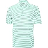 Cutter & Buck Mens Short Sleeve Virtue Eco Pique Stripe Recycled Mens Big and Tall Polo