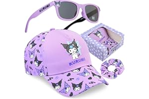 Get Trend Hello Kitty | Barbie | Squishmallows Girls Baseball Cap, UV Protection Sunglasses & Soft Scrunchies, 3 Piece Set
