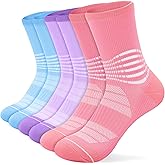 IRAMY Crew Compression Socks for Women Men with Ankle Arch Support Plantar Fasciitis Relief 3/6 Pairs