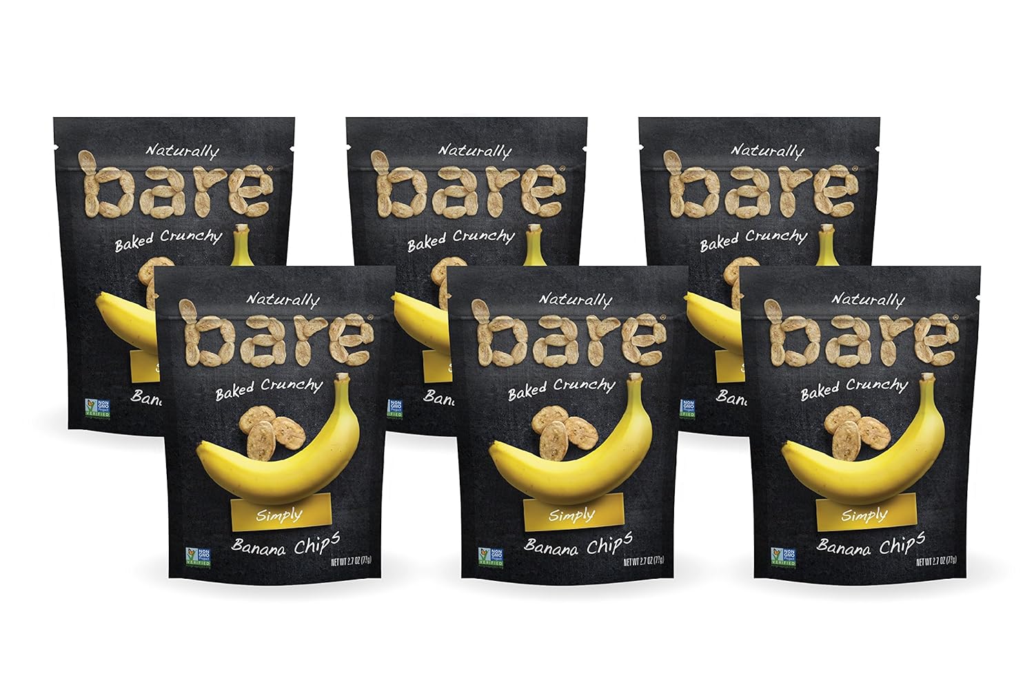 Bare Baked Crunchy Banana Chips, Simply, Gluten Free