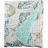 Barefoot Bungalow Cruz Coastal Throw Blanket, 60x50 inches, White