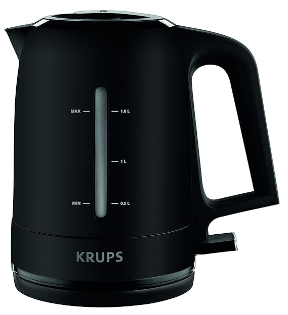 Krups BW2448 Wasserkocher Pro Aroma, 1,6 L, 2,400 W mit beleuchtetem Ein-/Ausschalter, schwarz