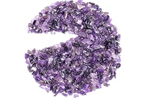 UU UNIHOM Amethyst Tumbled Chips Stone Crushed Crystal Quartz Irregular Shaped Stones for Home Decorative Stones Vases Plants Succulents Cactus 1 Pound (About 460 Gram)