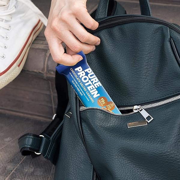 PURE PROTEIN BARS, HIGH PROTEIN, NUTRITIOUS SNACKS TO SUPPORT ENERGY, LOW SUGAR, GLUTEN FREE, CHOCOLATE SALTED CARAMEL, 1.76 OZ., 12 COUNT (PACK OF 1) (PACKAGING MAY VARY)