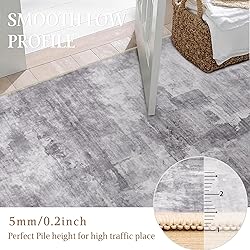 WondRg 5x7 Washable Area Rug Grey Abstract Modern
