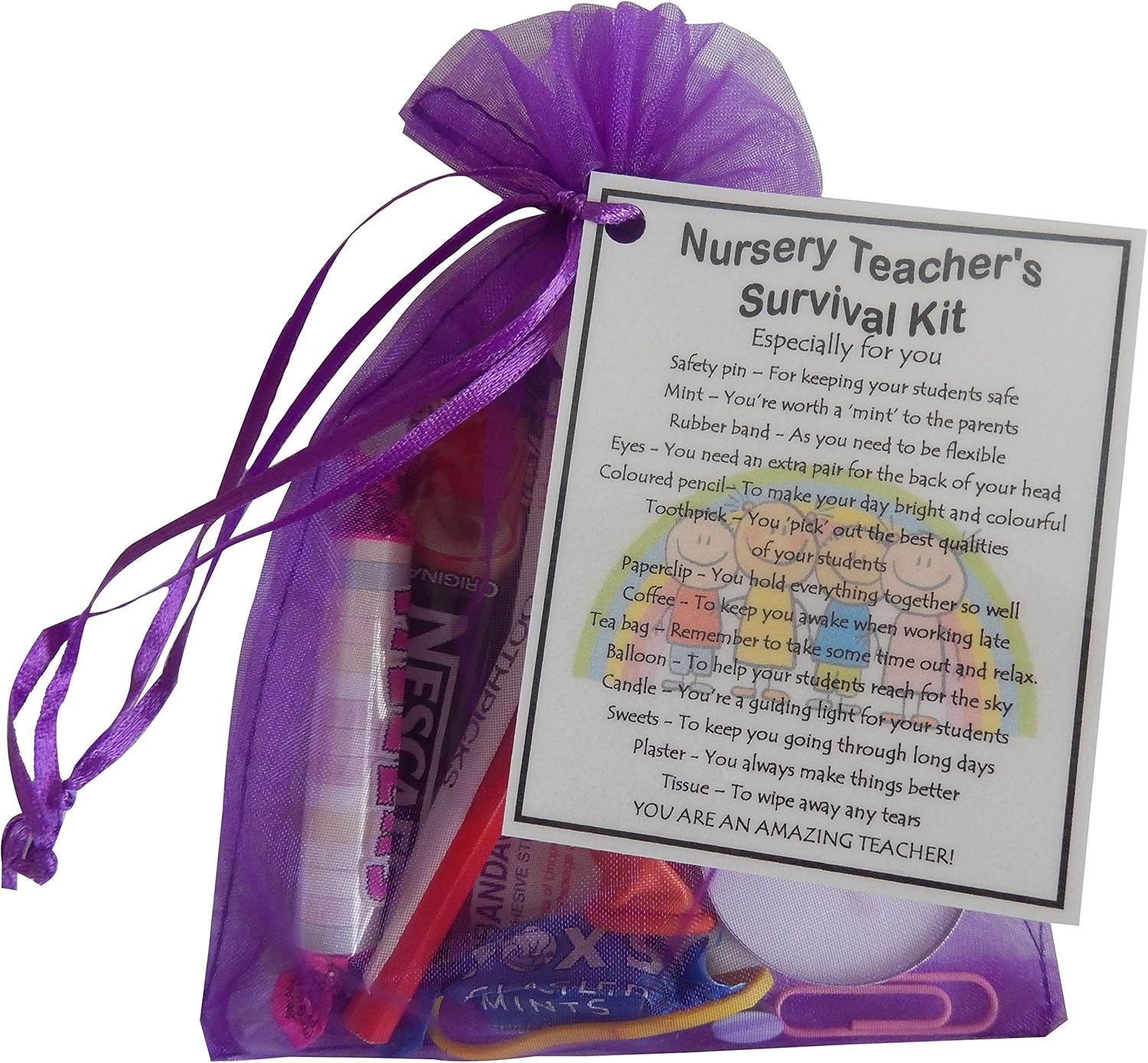 SMILE GIFTS UK Nursery Teacher Survival Kit Gift, end of year gift, gift for nursery teacher