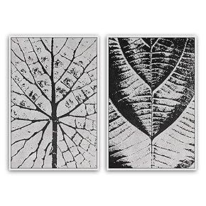 SIGNWIN 2 Piece Framed Canvas Wall Art Black...