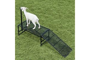 Belinova Metal Trimming Stand for Sheep Goat Milking Stand with a Ramp Livestock Stand with Adjustable Headpiece Goat Milking Stand for Clipping Hooves Black