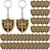 Sureio Christian Put on The Whole Armor of God Religious Gifts for Men Bulk Keychain Military Knight Favor Gift