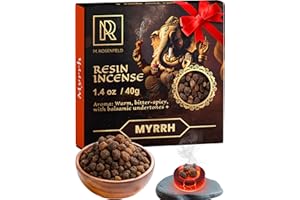 M. ROSENFELD Myrrh Premium Resin Incense - 100% Natural Aromatic Tree Gum Sap & Emotional Balance - 40g