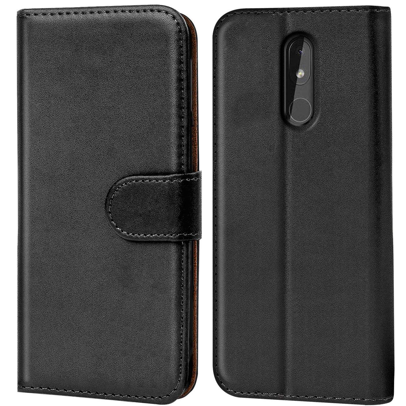 Verco Wallet Case for Nokia 3.2 Book Cover with Magnetic Closure compatible with Nokia 3.2 Flip Case with Card Slots Faux Leather - Black
