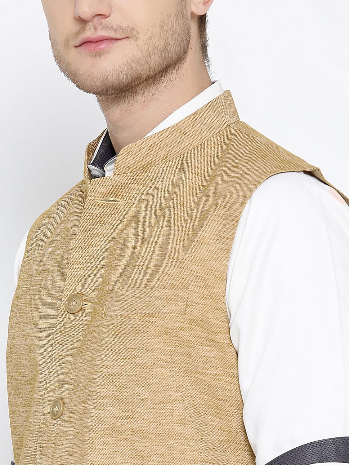 shaftesbury london men's cotton nehru jacket