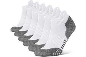 CLOSEMATE Mens Ankle Athletic Running Socks 6 Pairs Cushioned Durable Low Cut for Sports Socks
