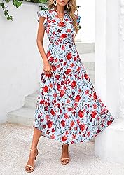 PRETTYGARDEN Women's 2025 Summer Floral Midi Dress