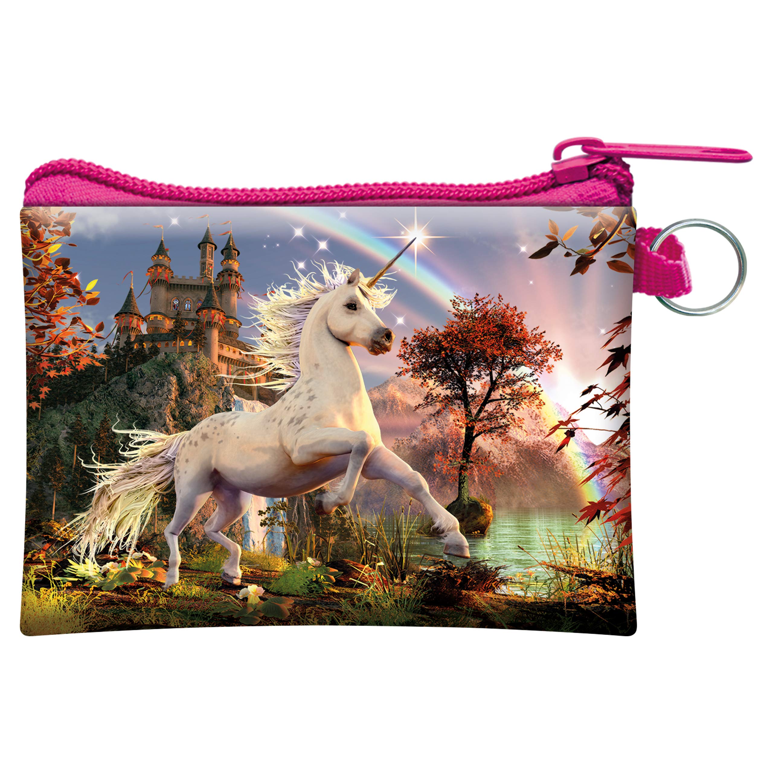 3D LiveLife Coin Purse - Unicorn Evening Star from Deluxebase. Lenticular Fantasy Themed Wallet Featuring Secure Zip, Compact Design for Cash and Card Storage. Perfect Animal Gift.